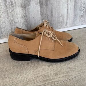 Bass Suede Leather Oxford Shoes Women's Size 9 Tan Indie Academia Grunge 90s
